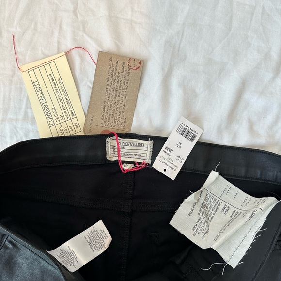 CURRENT/ELLIOTT 31 The High Waist Ankle Skinny Jean Black Coated - Picture 3 of 7